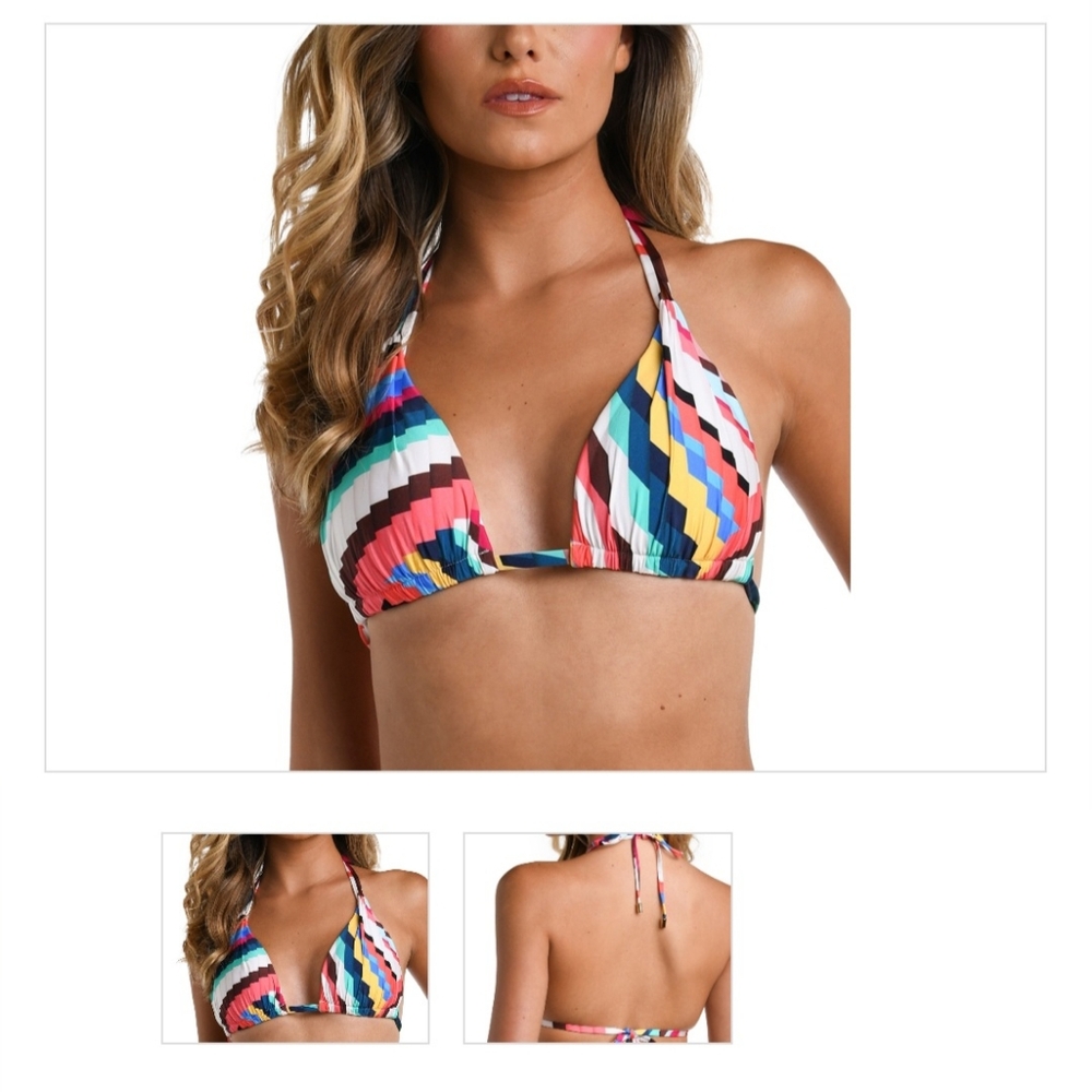 Women's La Blanca Beaded Triangle Swim Bikini Top, 4, 6, & 16